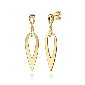 GABRIEL & CO- 14K Yellow Gold Bujukan Stud Drop Earrings